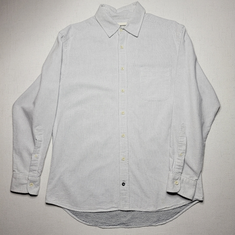 Taylor Stitch The California In Navy Jacquard Dot Button Up